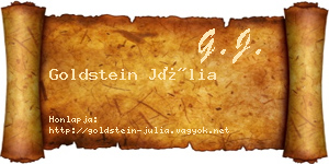 Goldstein Júlia névjegykártya